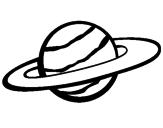 Disegno Saturno II pitturato su cristian