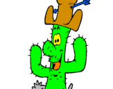 Disegno Cactus con il cappello  pitturato su gaia the best