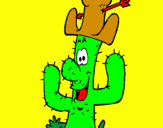 Disegno Cactus con il cappello  pitturato su ?????