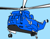 Disegno Elicottero di salvataggio  pitturato su niccolò