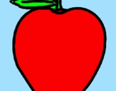 Disegno mela  pitturato su tfgffrdff
