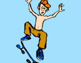 Disegno Skateboard pitturato su ryuret