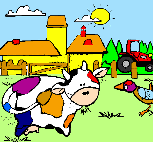 Mucca nella fattoria 