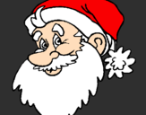 Disegno Faccione Babbo Natale  pitturato su christian