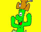 Disegno Cactus con il cappello  pitturato su CATE98