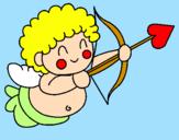 Disegno Cupido  pitturato su angioletto  
