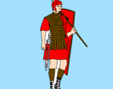 Disegno Soldato romano  pitturato su antonio galante