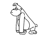 Disegno Scimmietta arrabbiata  pitturato su arabia