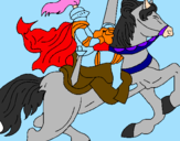 Disegno Cavaliere a cavallo pitturato su oijoj