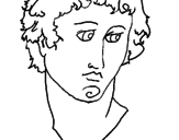 Disegno Busto di Alessandro Magno  pitturato su giusy