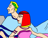 Disegno Cesare e Cleopatra  pitturato su ale the best