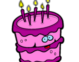 Disegno Torta di compleanno 2 pitturato su torta alessandro
