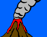 Disegno Vulcano pitturato su il pulcino sborulino