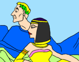 Disegno Cesare e Cleopatra  pitturato su bebba the best