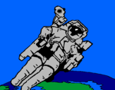 Disegno Astronauta nello spazio  pitturato su drgon gt
