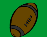 Disegno Pallone da calcio americano  pitturato su cleo