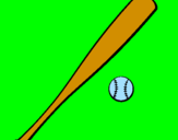 Disegno Mazza da baseball e Pallina  pitturato su fabio2006