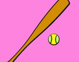 Disegno Mazza da baseball e Pallina  pitturato su belixxx