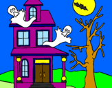 Disegno Casa del terrore pitturato su fantasmi