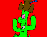Disegno Cactus con il cappello  pitturato su Diego