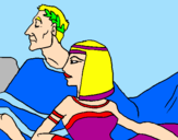 Disegno Cesare e Cleopatra  pitturato su Ale$$ya $uper $tar
