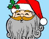 Disegno Faccione Babbo Natale  pitturato su alessio