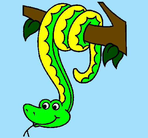 Serpente avvinghiata ad un albero 