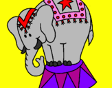 Disegno Elefante in scena  pitturato su sammy