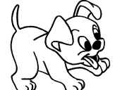 Disegno Cagnolino  pitturato su cane