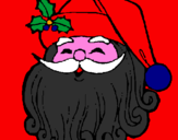 Disegno Faccione Babbo Natale  pitturato su harman