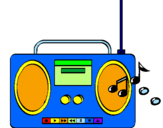 Disegno Radio cassette 2 pitturato su stereo