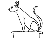 Disegno Gatto egiziano II pitturato su chiara