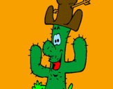 Disegno Cactus con il cappello  pitturato su Martina