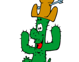 Disegno Cactus con il cappello  pitturato su nave