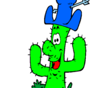 Disegno Cactus con il cappello  pitturato su giuseppe