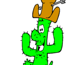 Disegno Cactus con il cappello  pitturato su andrea de pasquale