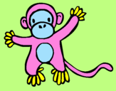 Disegno Scimmietta pitturato su LA MIA AMICA ILE