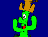 Disegno Cactus con il cappello  pitturato su Niccolo