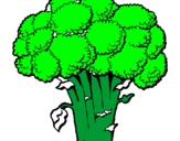 Disegno Broccoli  pitturato su broccoletti