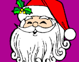 Disegno Faccione Babbo Natale  pitturato su michele