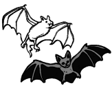 Disegno Un paio di pipistrelli  pitturato su roby