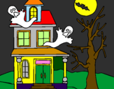 Disegno Casa del terrore pitturato su fantasmi