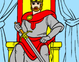 Disegno Cavaliere Re  pitturato su  marco m6