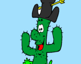 Disegno Cactus con il cappello  pitturato su Niccolò
