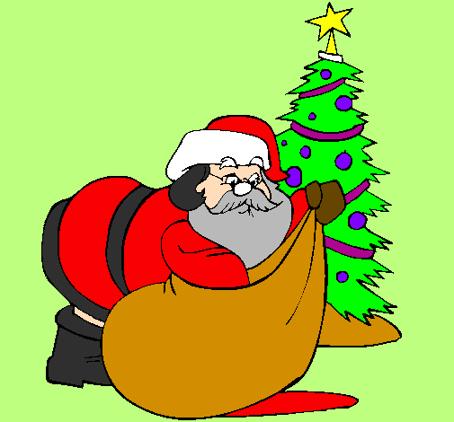 Babbo Natale che consegna i regali