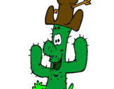 Disegno Cactus con il cappello  pitturato su Glo