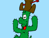 Disegno Cactus con il cappello  pitturato su alessandro