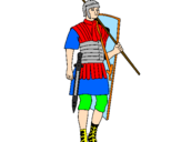 Disegno Soldato romano  pitturato su cavaliere romano