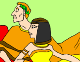 Disegno Cesare e Cleopatra  pitturato su Andrea