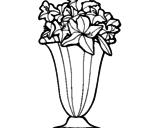 Disegno Vaso di fiori pitturato su katy